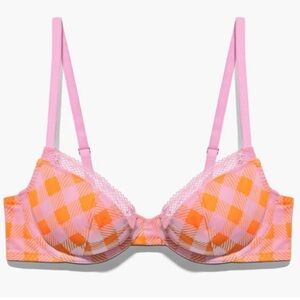 •SAVAGE X FENTY• Gingham Remix Unlined Plunge‎ Bra Size 32D